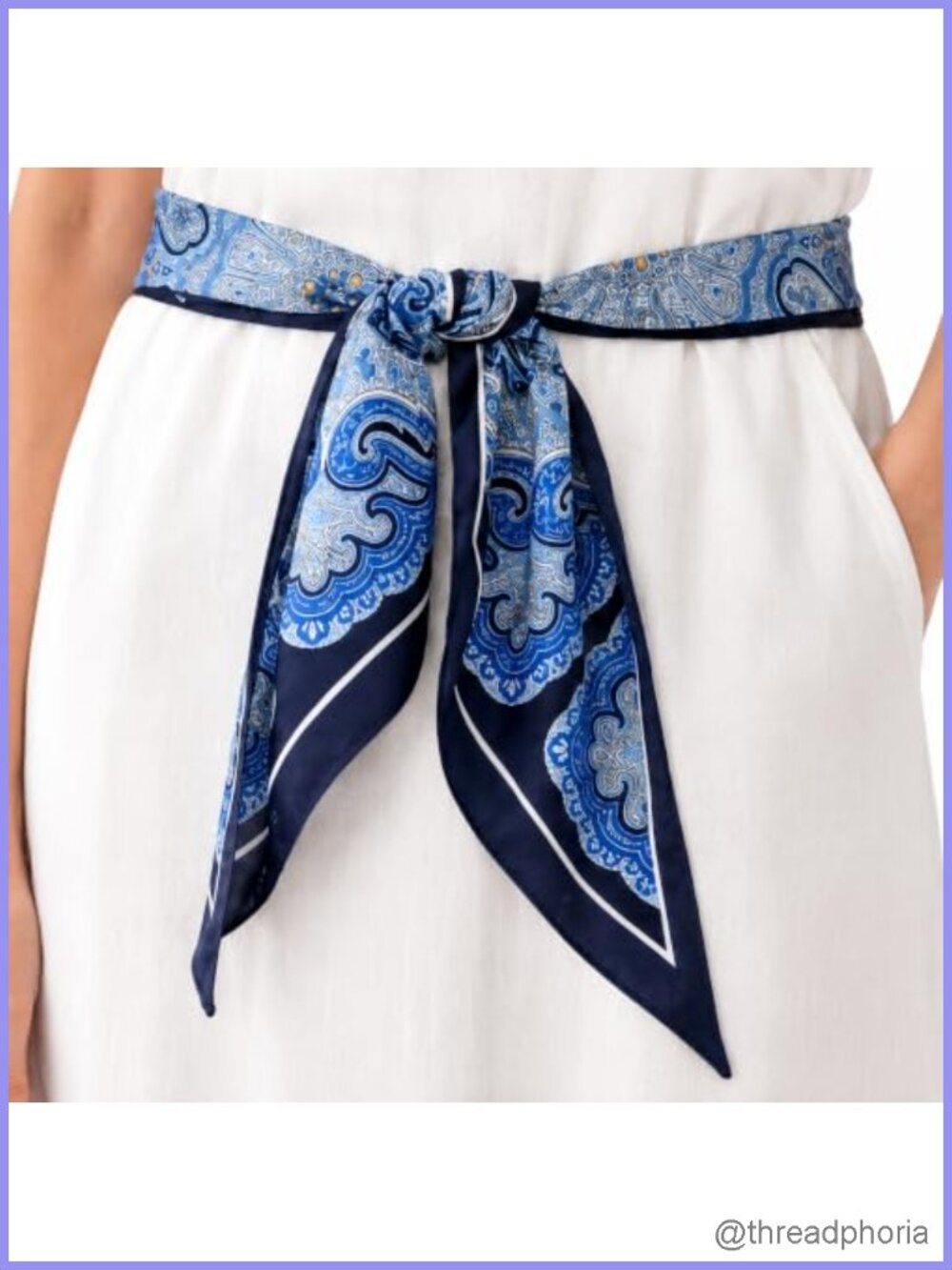 Long Skinny Scarf Belt Silk-Like Twill Hair & Neck Wrap 59"